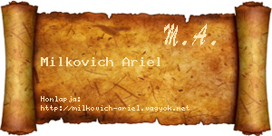 Milkovich Ariel névjegykártya